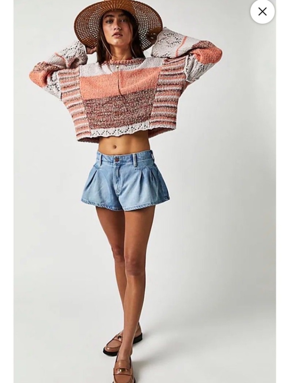 Free People Blue Bell Low-Rise Pleated Shorts Save The Last Dance Size 28 NWT